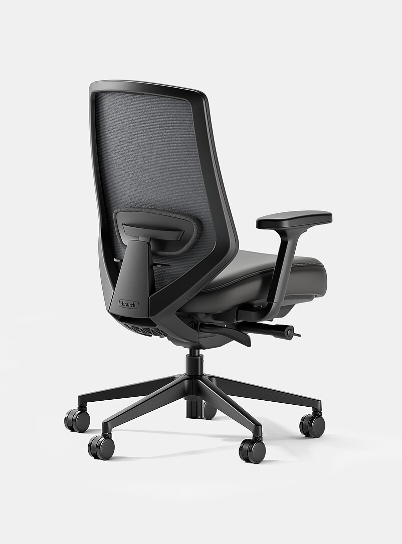 Branch: La chaise ergonomique Pro cuir v&eacute;gane Blanc et calcaire