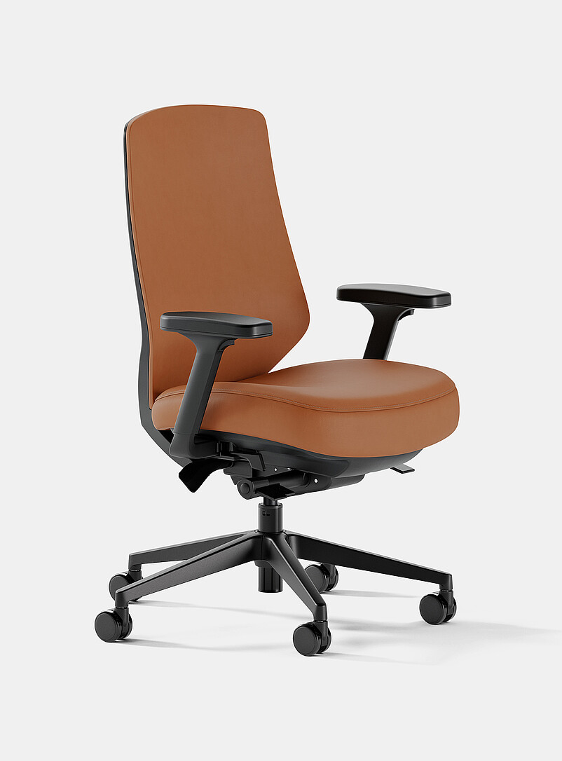 Branch: La chaise ergonomique Pro cuir v&eacute;gane Blanc et calcaire