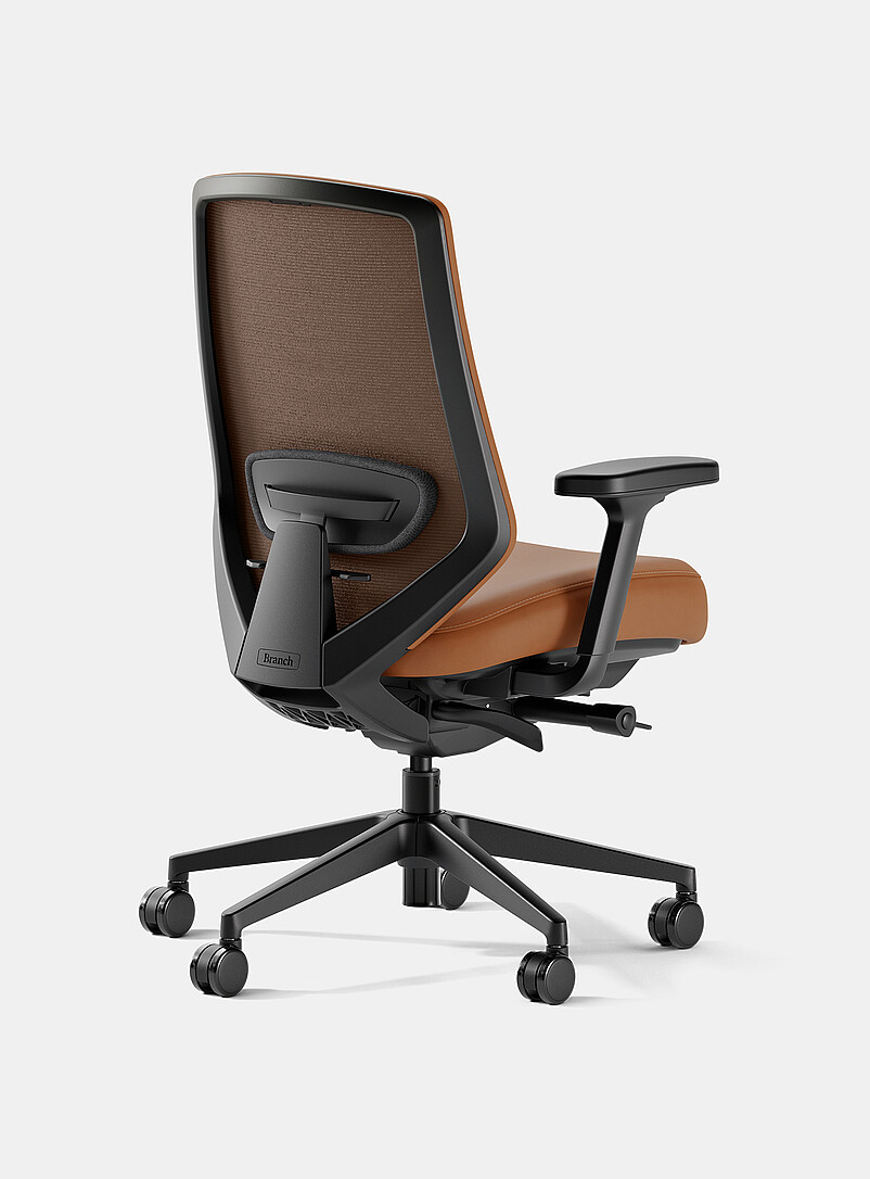 Branch: La chaise ergonomique Pro cuir v&eacute;gane Blanc et calcaire