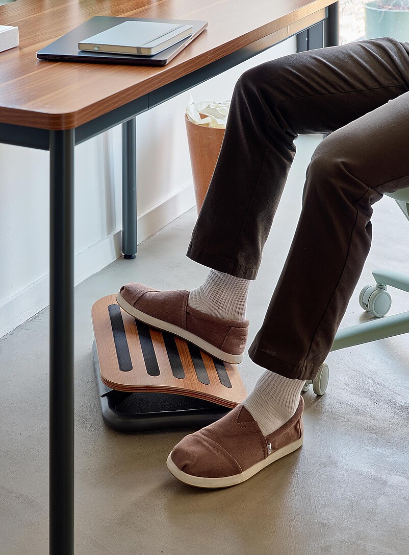 Wood finish adjustable footrest product image (primary)