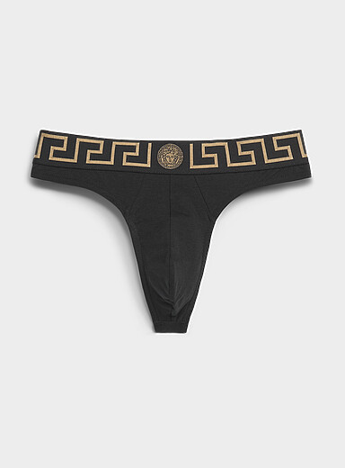Gold signature logo thong Cotton