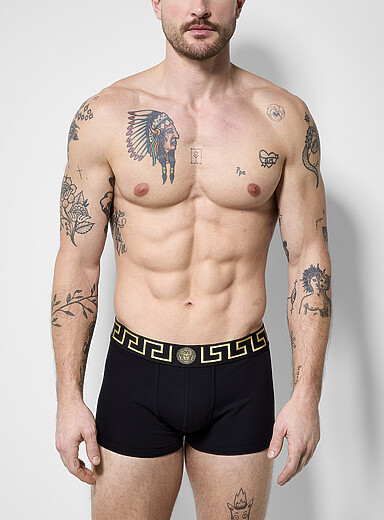 3" gold signature logo black trunk Cotton