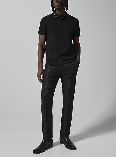 Versace Black Snakeskin print jacquard pant for men