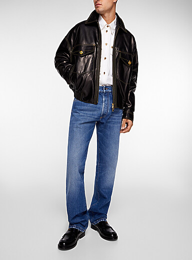 Versace Slate Blue Washed straight-leg jean for men