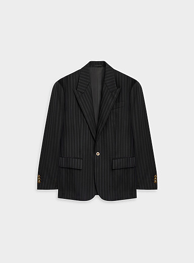Versace Patterned Black Greca jacquard wool blazer for men