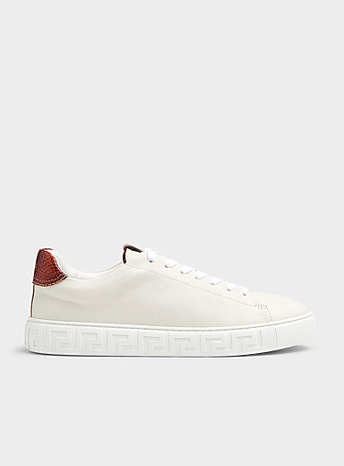 Versace: Le sneaker Greca contrefort serpent Homme Blanc &agrave; motifs pour homme