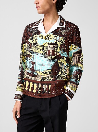 Versace: La chemise cabana pure soie The Grotto Assorti pour homme