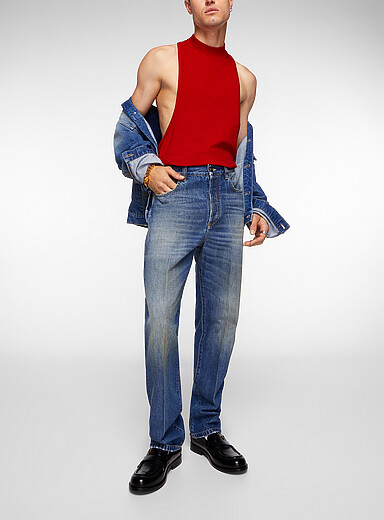 Versace Red Ultra-low-cut cami for men
