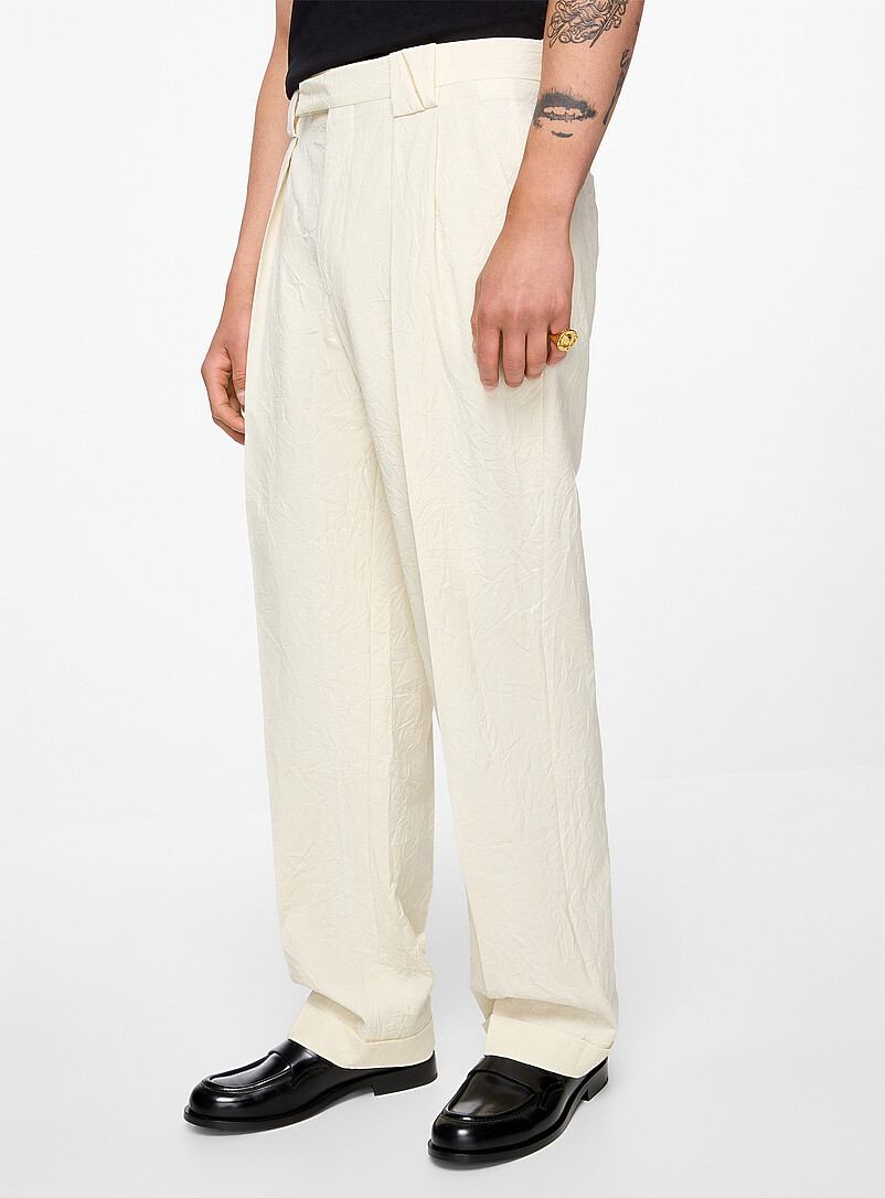 Wrinkled virgin wool cuffed pant product image 2