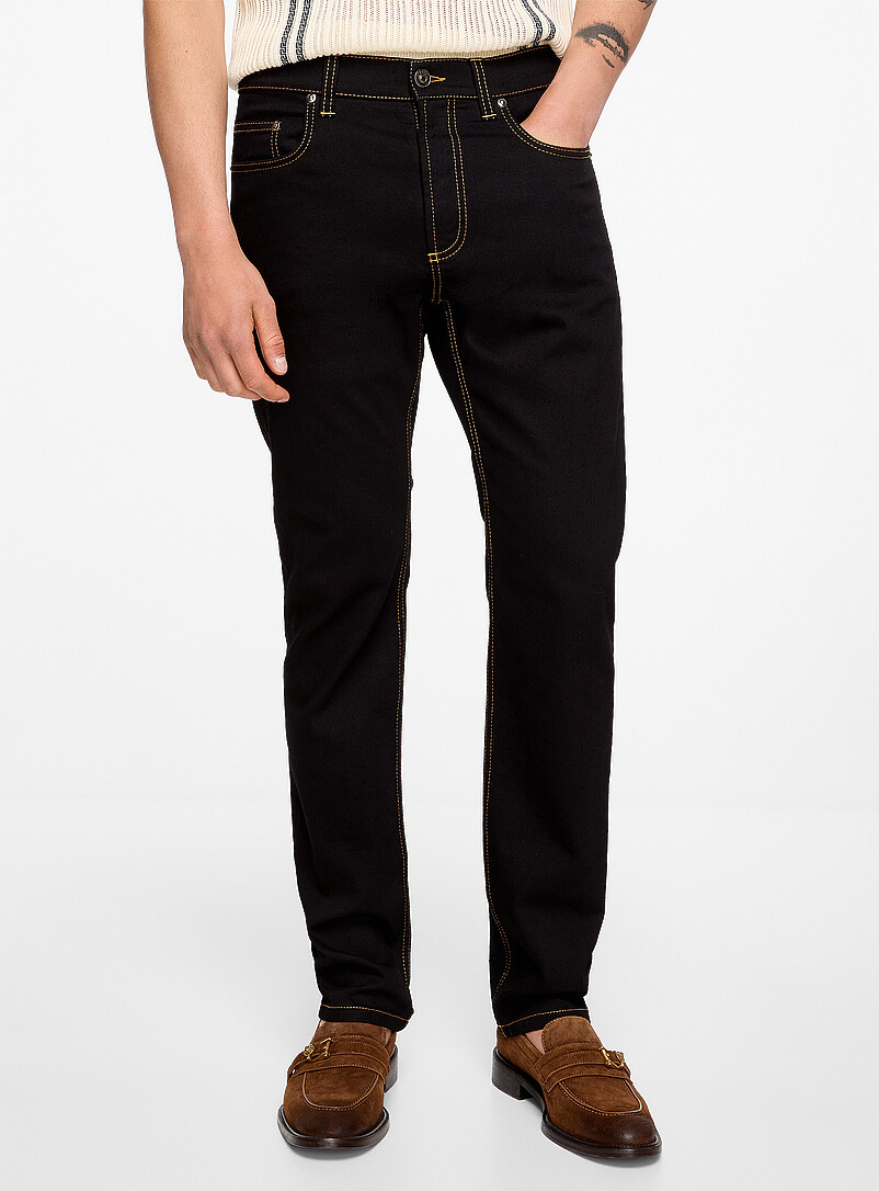 Contrasting topstitching tapered jean product image 2