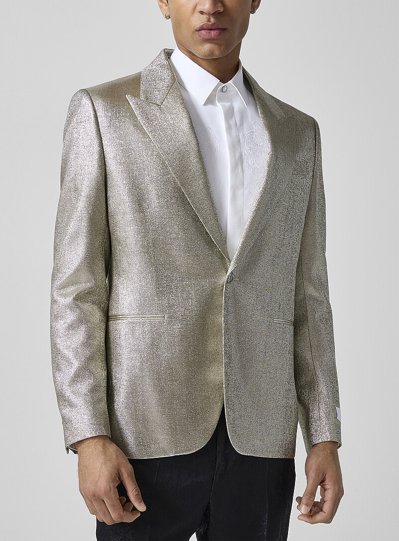 Golden Lurex Single-Button Suit Jacket
