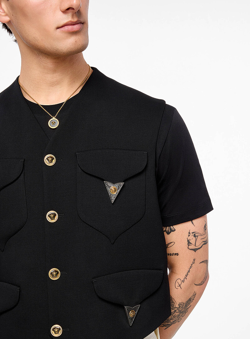 Medusa points woollen cowboy vest product image 2