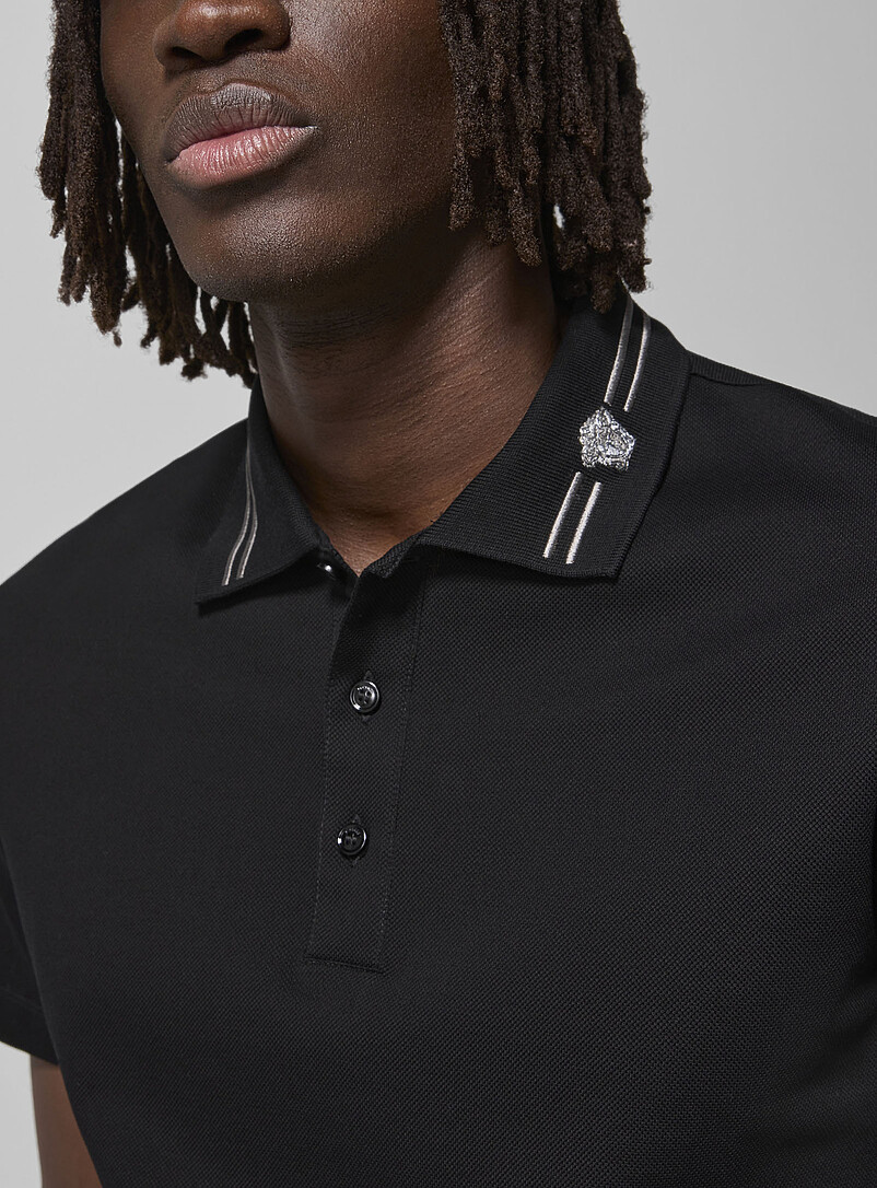 Medusa Embroidered Collar Polo Shirt