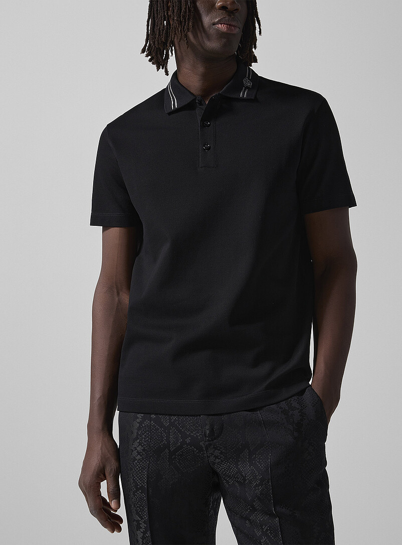 Medusa embroidered collar polo shirt product image 2