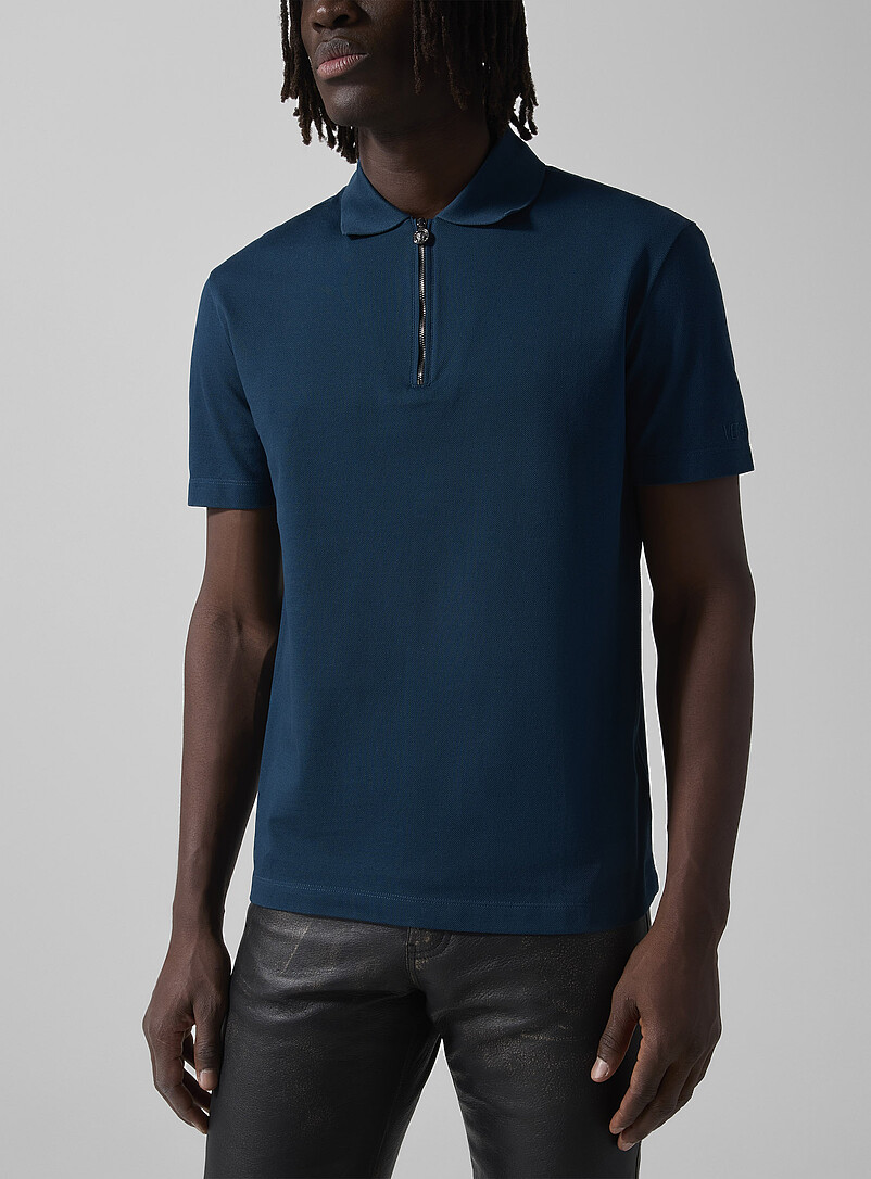 Logo Pull Zip-Up Collar Polo Shirt