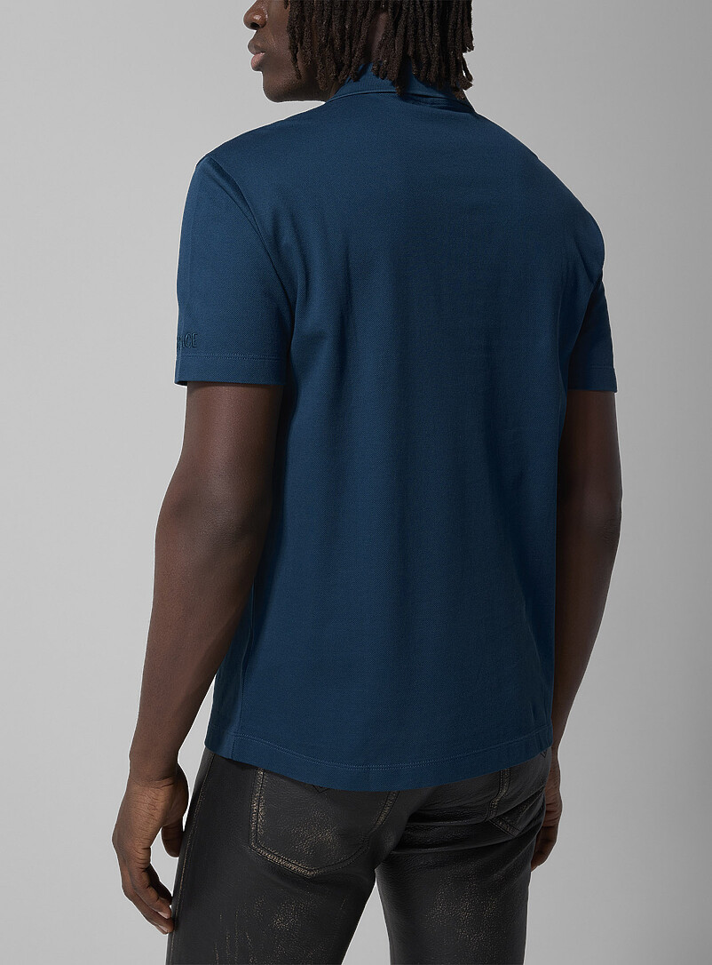 Logo pull zip-up collar polo shirt product image 2
