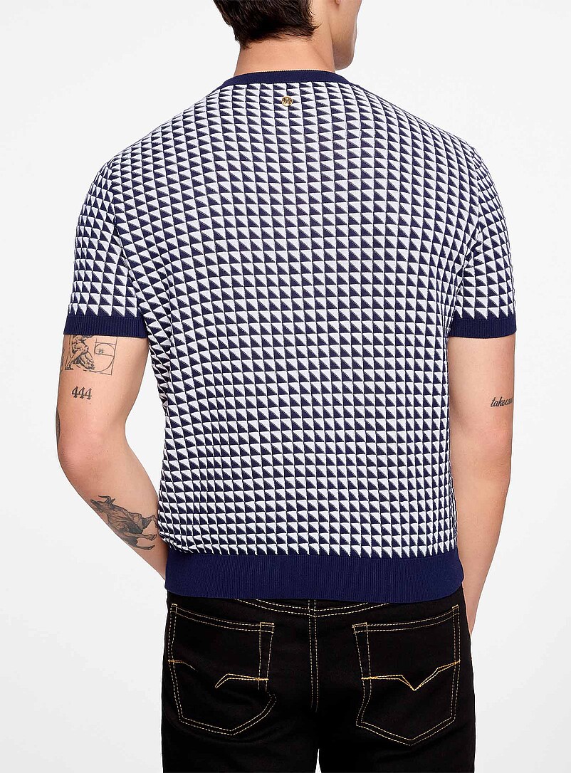 Triangular jacquard short-sleeve sweater product image 3