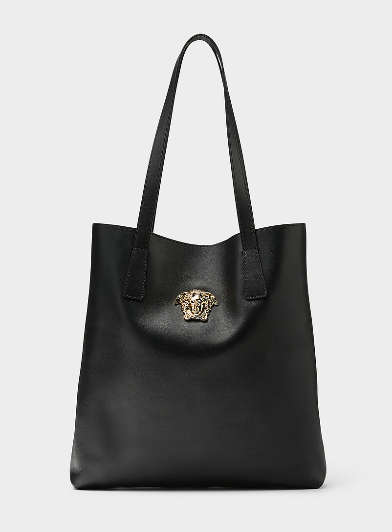 Logo leather tote bag product image (primary)