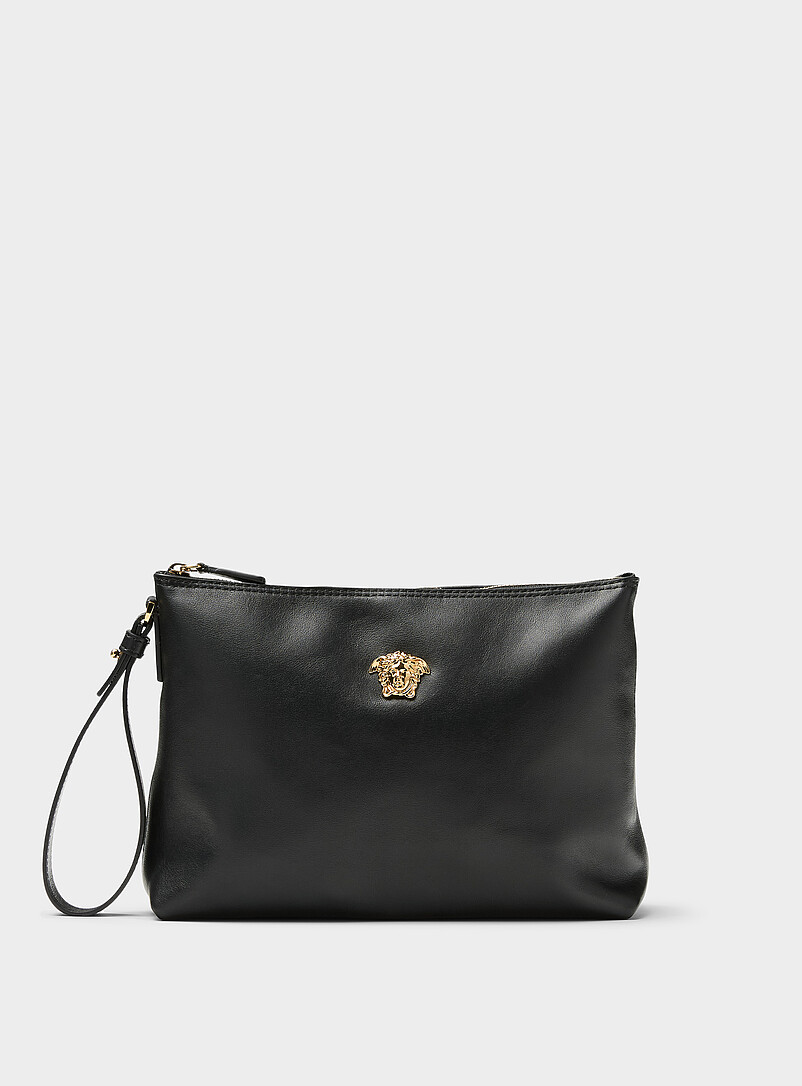 Logo leather clutch product image (primary)