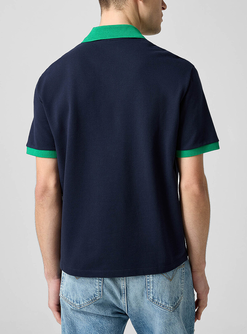 Contrasting collar piqué polo shirt product image 3