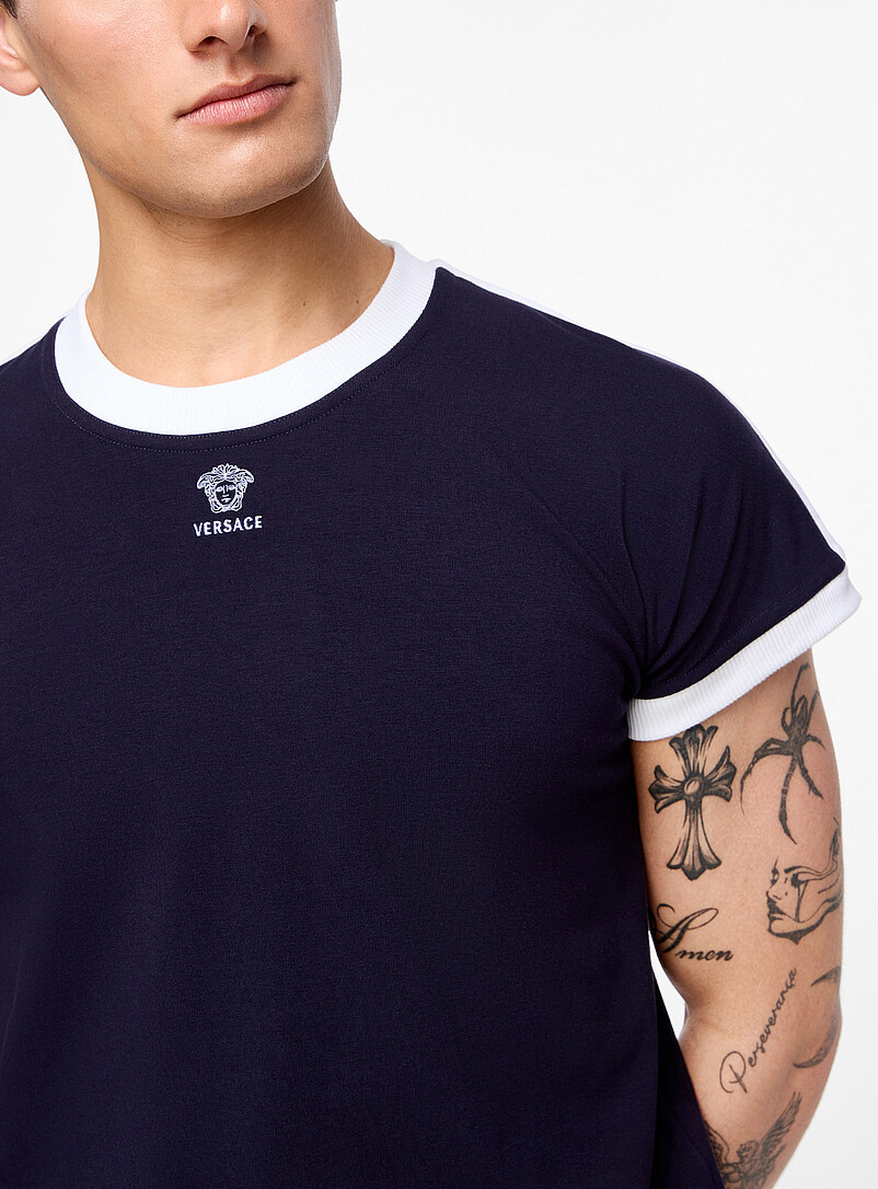 Embroidered logo contrasting trim T-shirt product image 2