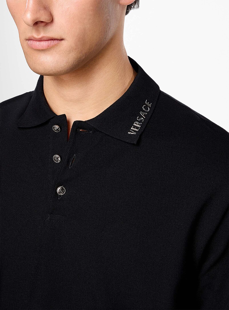 Beaded signature collar polo shirt product image 2