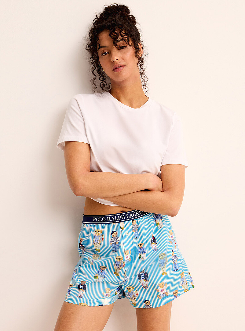 Teddy Bears Striped Poplin Pyjama Short