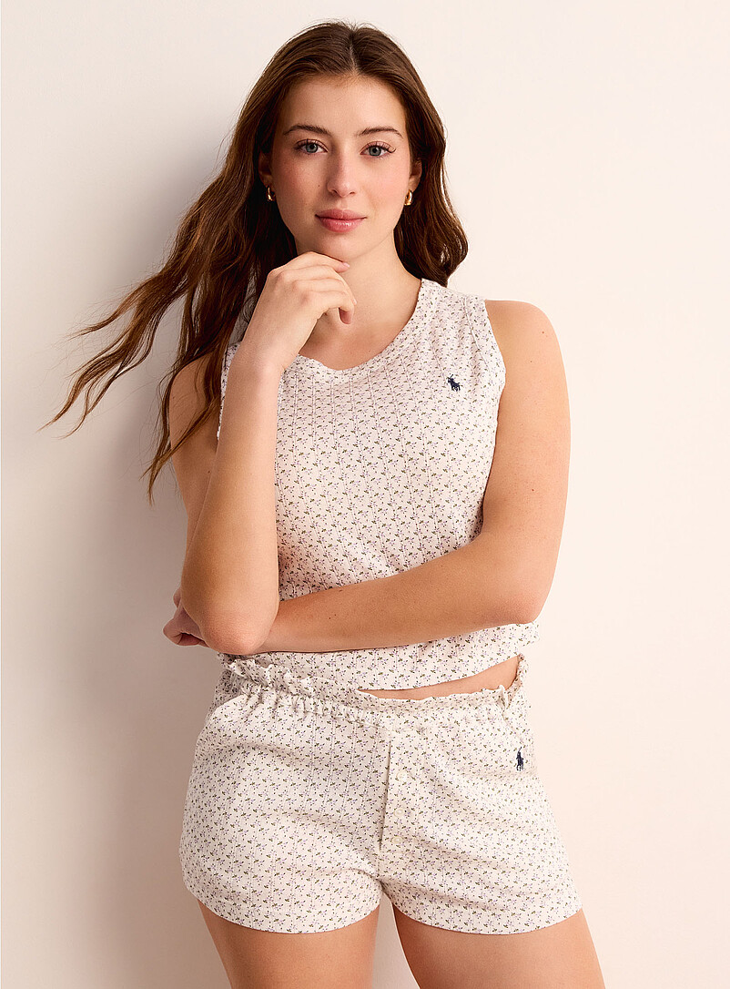 Lilac Flowers Pointelle Knit Pyjama Set