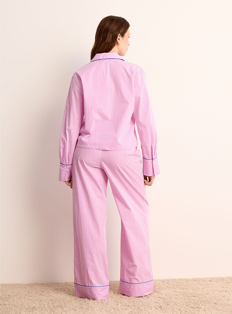 Striped pink poplin pyjama set product image 3