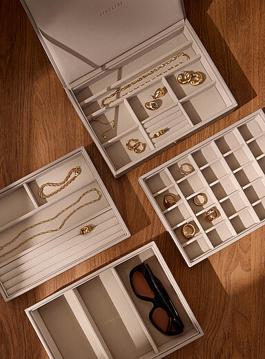 Stackable trays large classic jewellery box