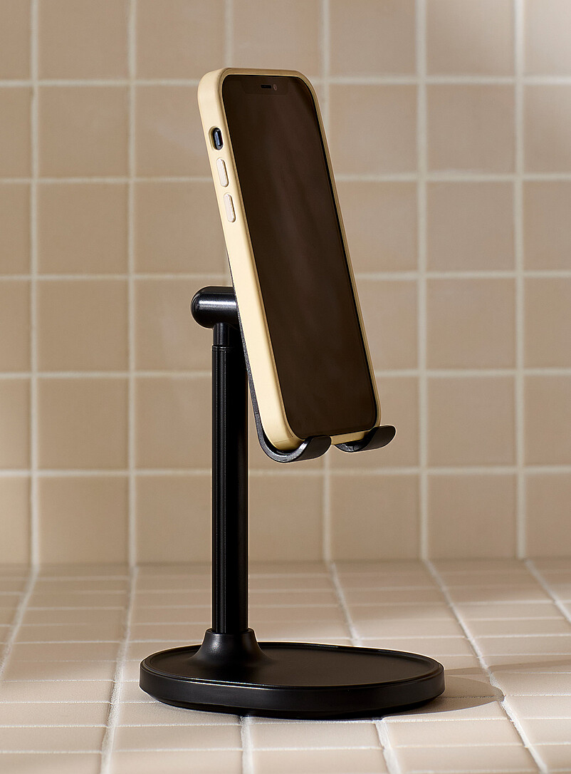 Matte black mobile phone stand product image (primary)