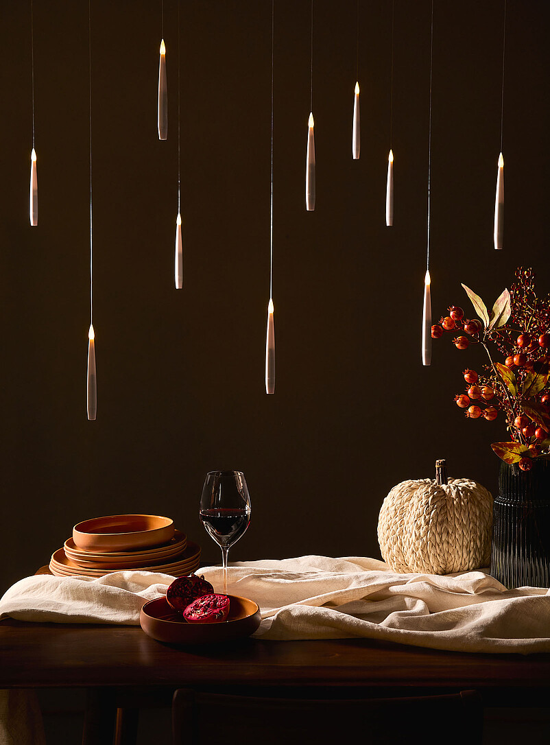 Floating LED candles and wand Set of 10 Halloween Collection product image (primary)