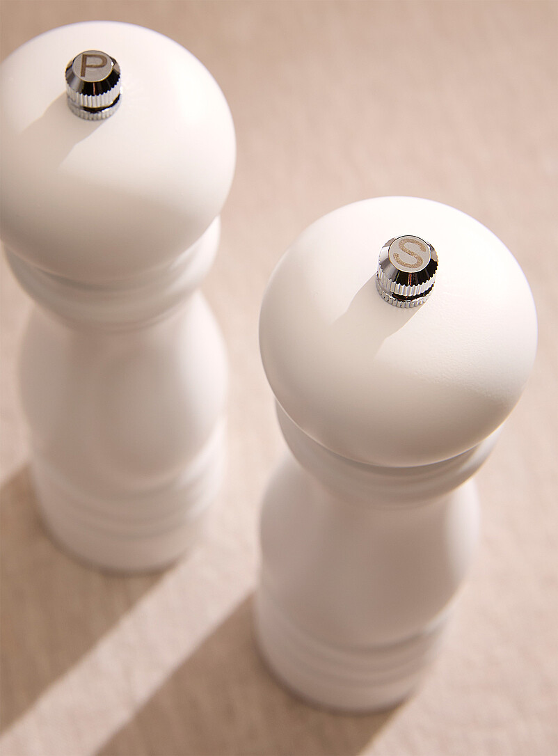 Simons Maison White White wood salt and pepper mills