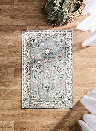 Simons Maison: Le tapis imprim&eacute; oliveraie en fleurs Voir nos formats offerts Vert &agrave; motifs