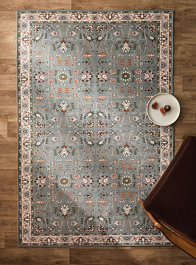 Blooming olive garden print rug 120 x 180 cm