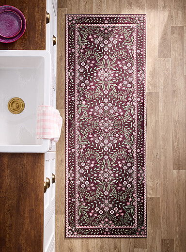 Simons Maison: Le tapis de couleurs style persan &eacute;l&eacute;gante floraison 75 x 215 cm Pourpre &agrave; motifs