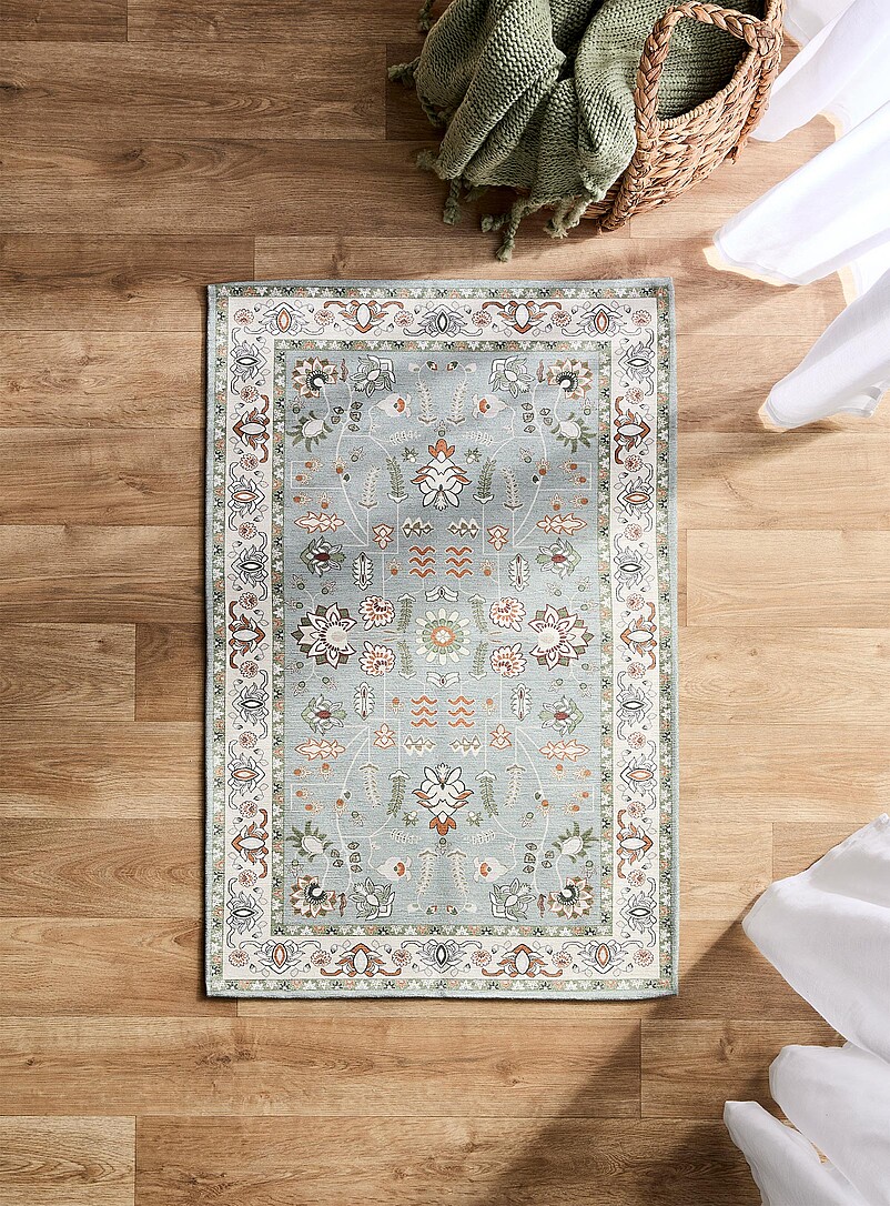 Blooming olive garden print rug See available sizes product image (primary)