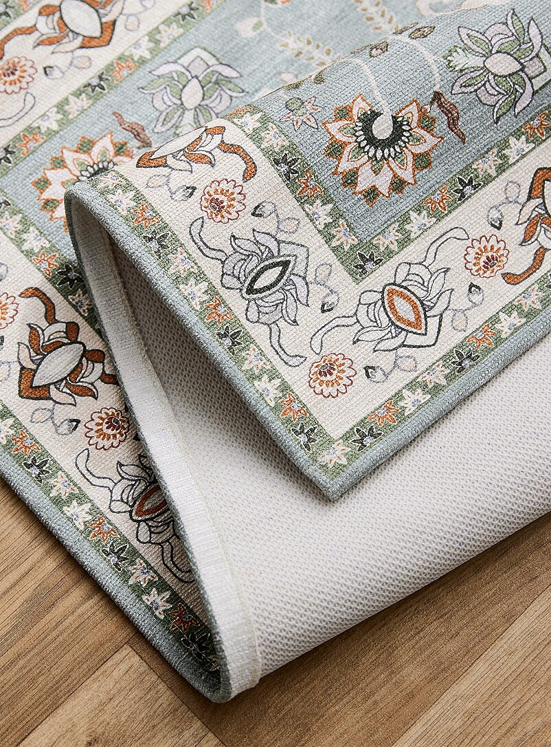 Blooming olive garden print rug See available sizes product image 2
