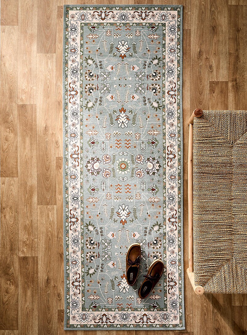 Blooming olive garden print hallway rug 75 x 215 cm product image (primary)