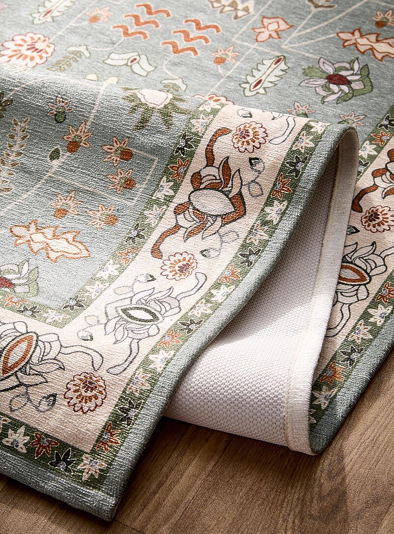 Blooming olive garden print hallway rug 75 x 215 cm product image 2