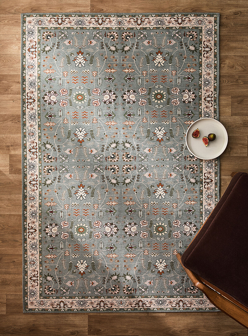 Blooming olive garden print rug 120 x 180 cm product image (primary)