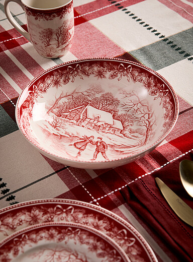 Le grand bol c&eacute;ramique patineurs d'antan <b>Collection de No&euml;l</b>
