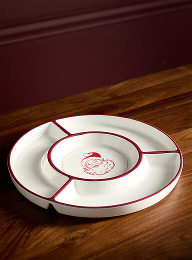 Le plat de service compartiment&eacute; p&egrave;re No&euml;l retro <b>Collection de No&euml;l</b>