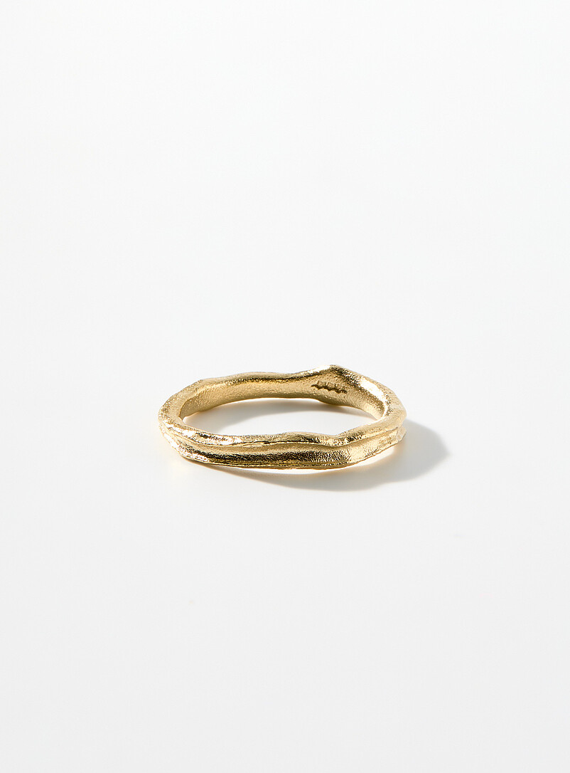 FIVE STUDIOS: La bague textur&eacute;e vagues Argent pour homme