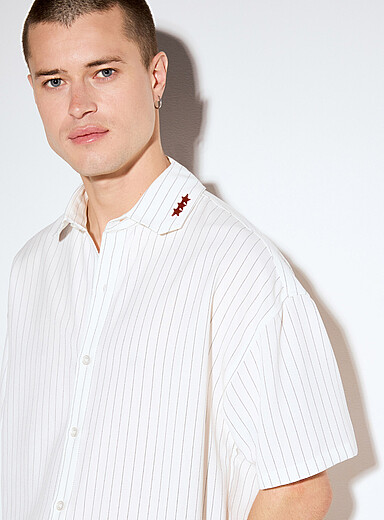 Piqu&eacute; stripe shirt