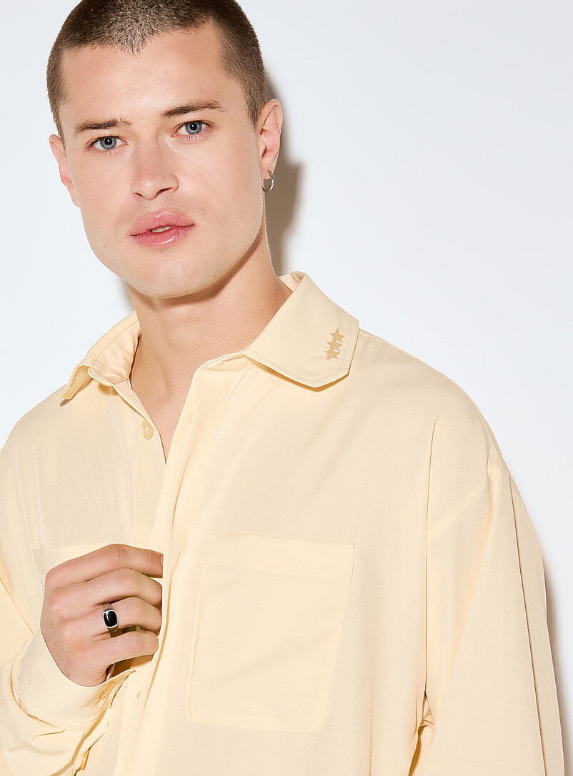 FIVE STUDIOS Baby Blue Fluid pastel shirt for men