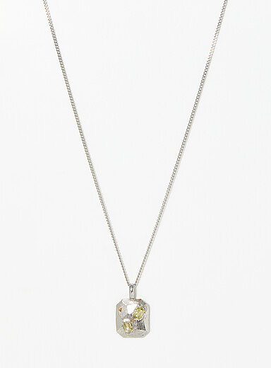 Encrusted stone pendant necklace