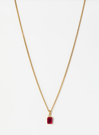 FIVE STUDIOS: Le collier pendentif dor&eacute; pierre rouge Dor&eacute; pour homme