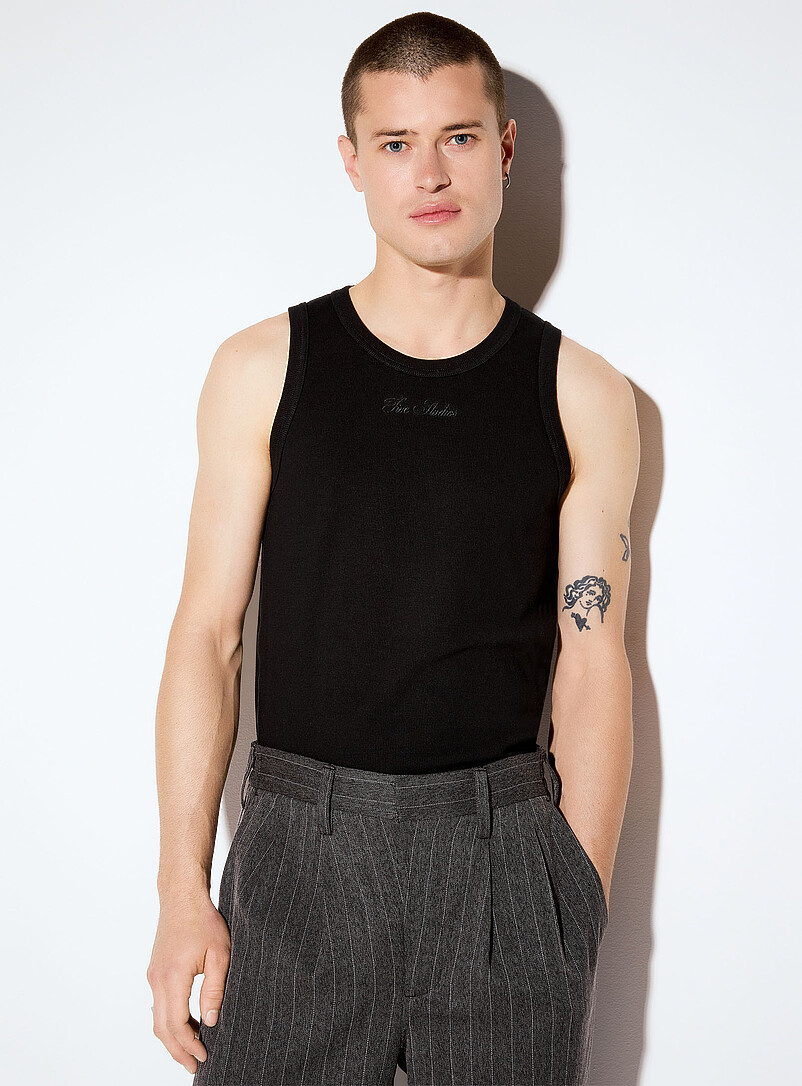 Embroidered signature ribbed tank product image 2