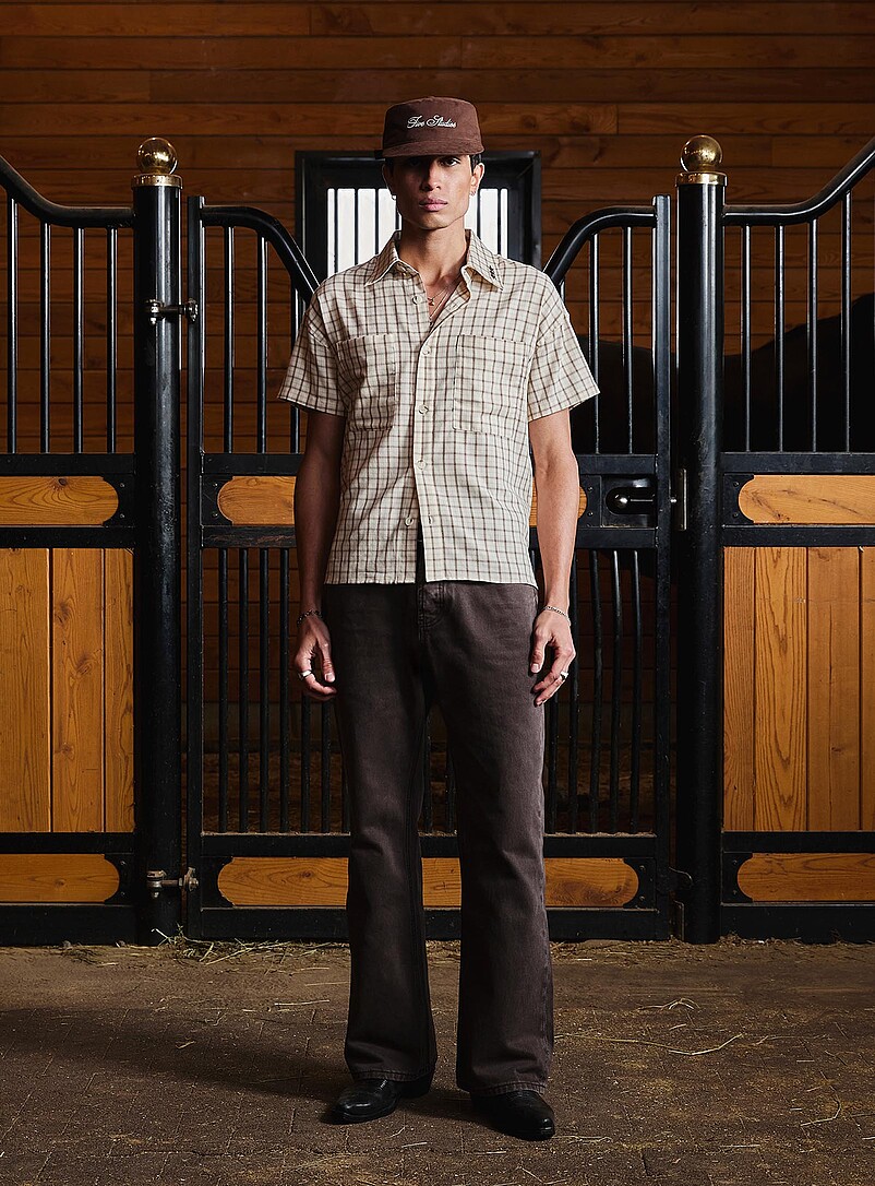 Earthy check shirt product image (primary)